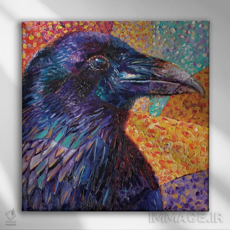 تابلو کلاغ کریستین اثر آیریس اسکات - نمای روبهرو روی دیوار