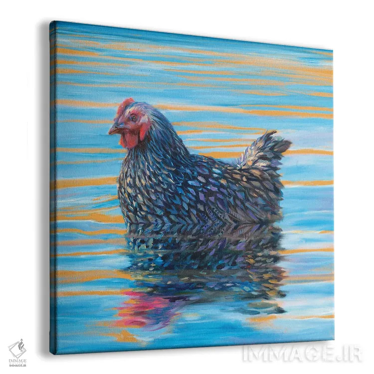 تابلو پرنده آبی (اشتباه املایی: باید Waterfowl باشد یعنی پرندهٔ آبزی) اثر آیریس اسکات - نمای پرسپکتیو محصول