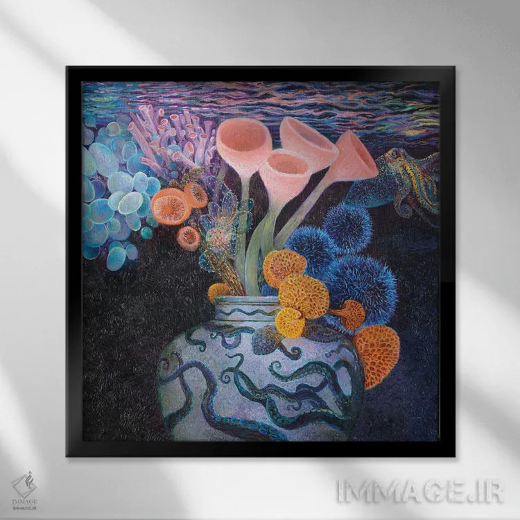 تابلو نپتونی (نسبتداده به نپتون) اثر آیریس اسکات - نمای قابدار مشکی