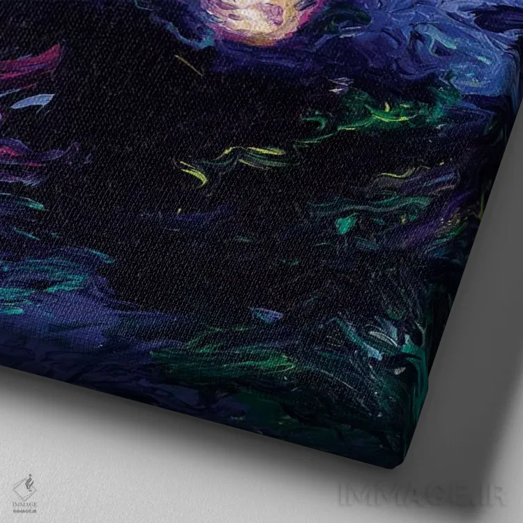 تابلو جاکاراندا (نوعی درخت گلدار) اثر آیریس اسکات - نمای نزدیک بافت بوم