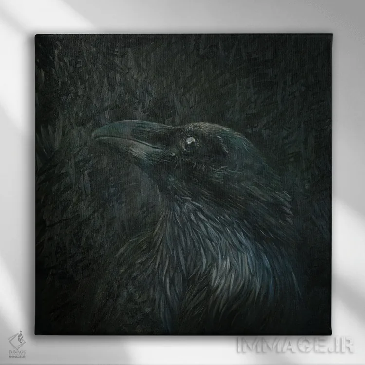 تابلو کلاغ سفید اثر آیریس اسکات - نمای روبهرو روی دیوار