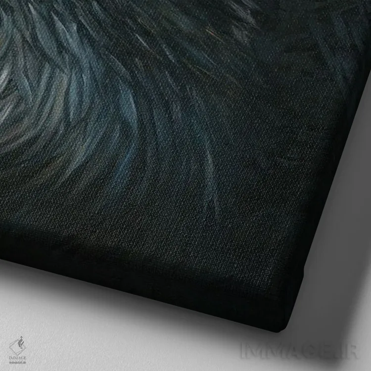 تابلو کلاغ سفید اثر آیریس اسکات - نمای نزدیک بافت بوم