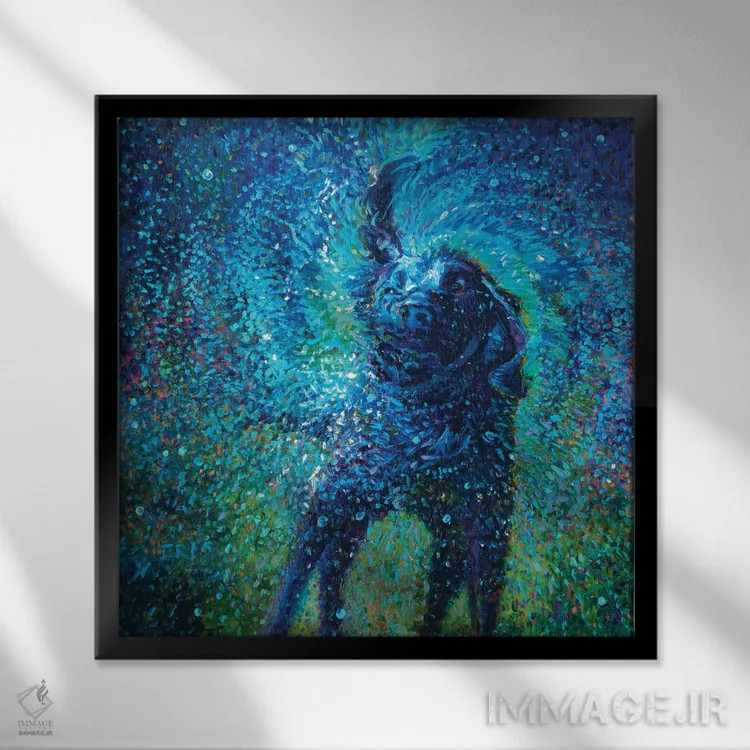 تابلو رودخانه اثر آیریس اسکات - نمای قابدار مشکی