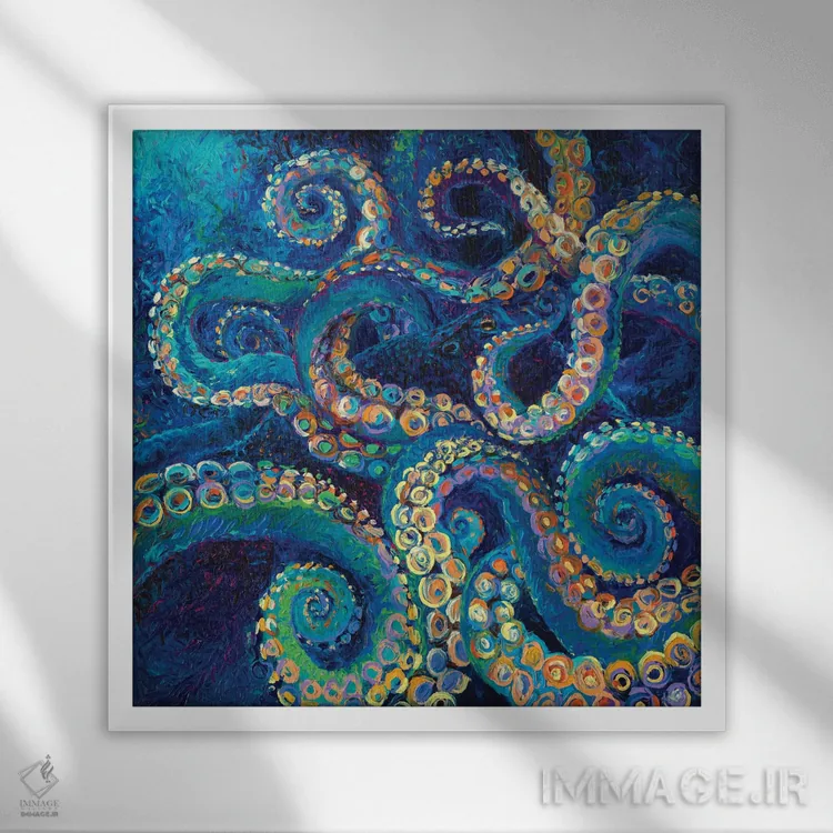 تابلو کولاژ شاخکدار ۲ اثر آیریس اسکات - نمای قابدار سفید