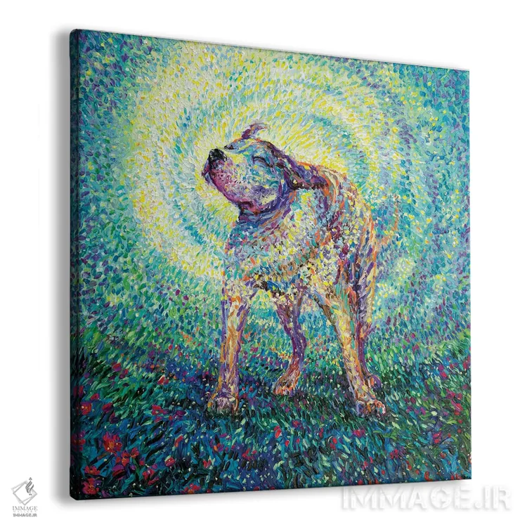 تابلو تکان خوردن پیتبول اثر آیریس اسکات - نمای پرسپکتیو محصول