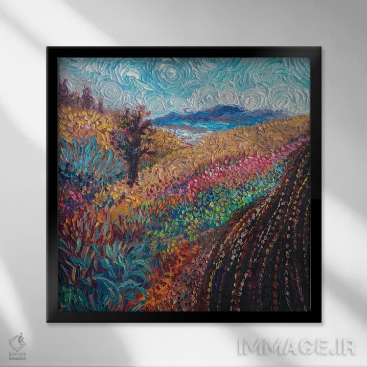 تابلو پورا ویدا (اصطلاح اسپانیایی به معنی "زندگی خالص" یا "زندگی خوب") اثر آیریس اسکات - نمای قابدار مشکی
