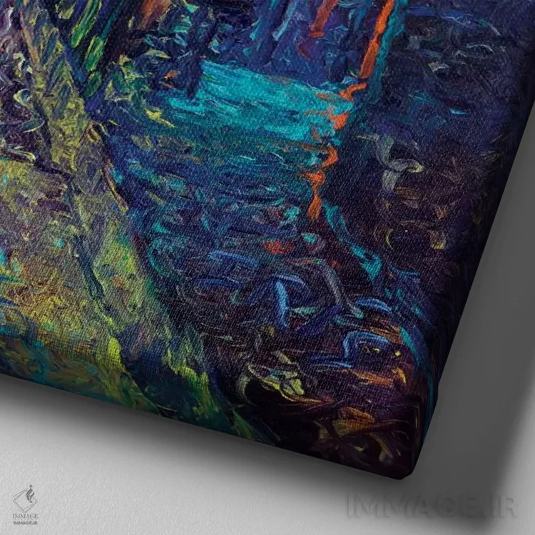 تابلو تمساح تای(لان) من اثر آیریس اسکات - نمای نزدیک بافت بوم