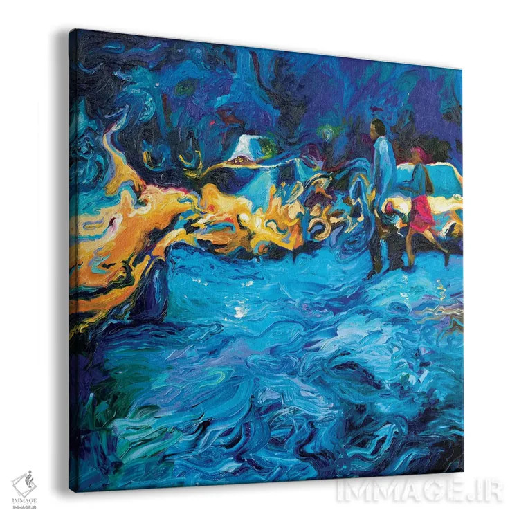 تابلو دویدن در باران اثر آیریس اسکات - نمای پرسپکتیو محصول