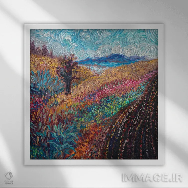 تابلو پورا ویدا (اصطلاح اسپانیایی به معنی "زندگی خالص" یا "زندگی خوب") اثر آیریس اسکات - نمای قابدار سفید