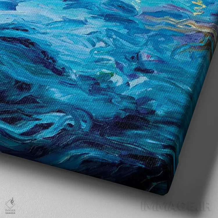 تابلو دویدن در باران اثر آیریس اسکات - نمای نزدیک بافت بوم