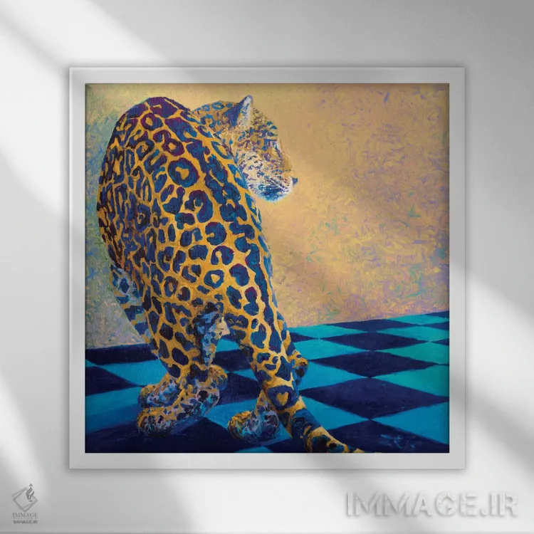 تابلو نیلا اثر آیریس اسکات - نمای قابدار سفید