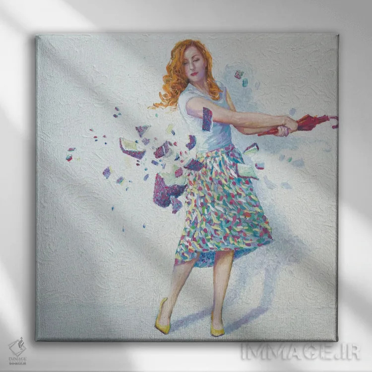 تابلو شکستهشده اثر آیریس اسکات - نمای روبهرو روی دیوار