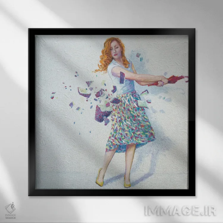 تابلو شکستهشده اثر آیریس اسکات - نمای قابدار مشکی