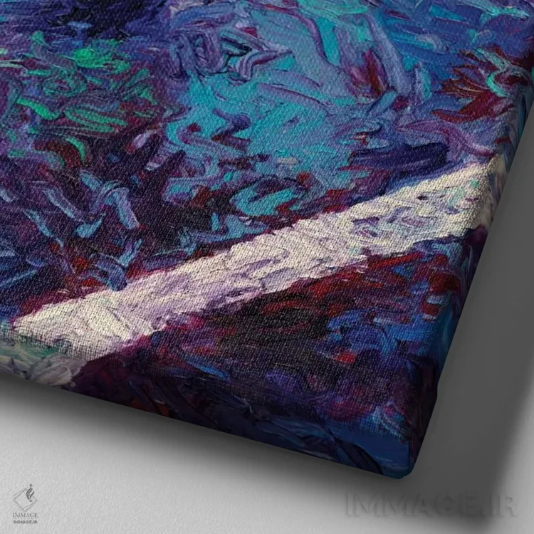 تابلو نمای استودیو اثر آیریس اسکات - نمای نزدیک بافت بوم