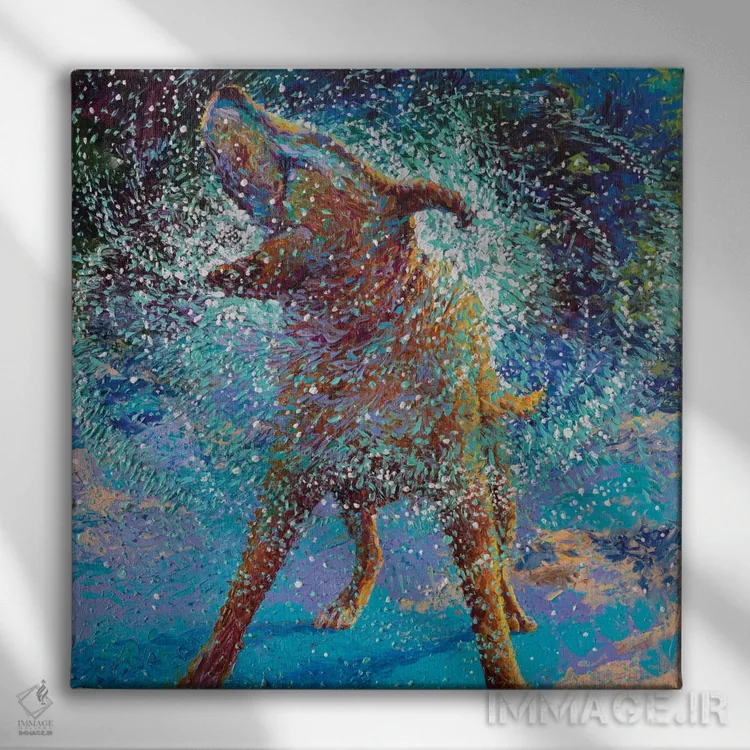 تابلو شنا در یخ اثر آیریس اسکات - نمای روبهرو روی دیوار