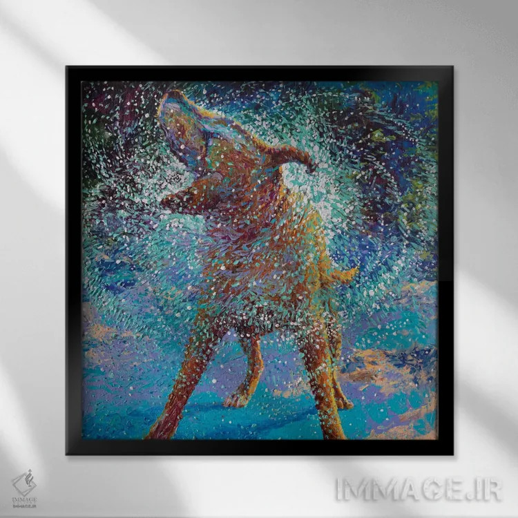 تابلو شنا در یخ اثر آیریس اسکات - نمای قابدار مشکی