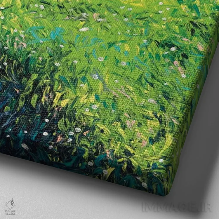 تابلو شنا در نهر اثر آیریس اسکات - نمای نزدیک بافت بوم