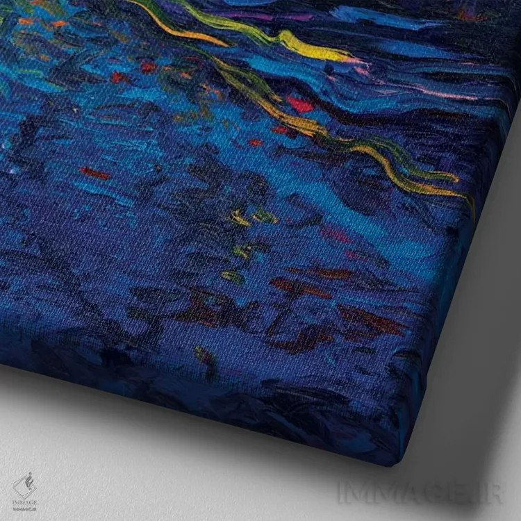 تابلو خیابان آبشار اثر آیریس اسکات - نمای نزدیک بافت بوم