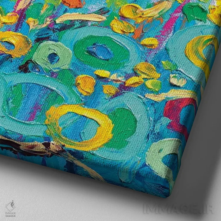 تابلو GM 056 اثر آیریس اسکات ابسترکتز (مجموعه آثار آبستره) - نمای نزدیک بافت بوم