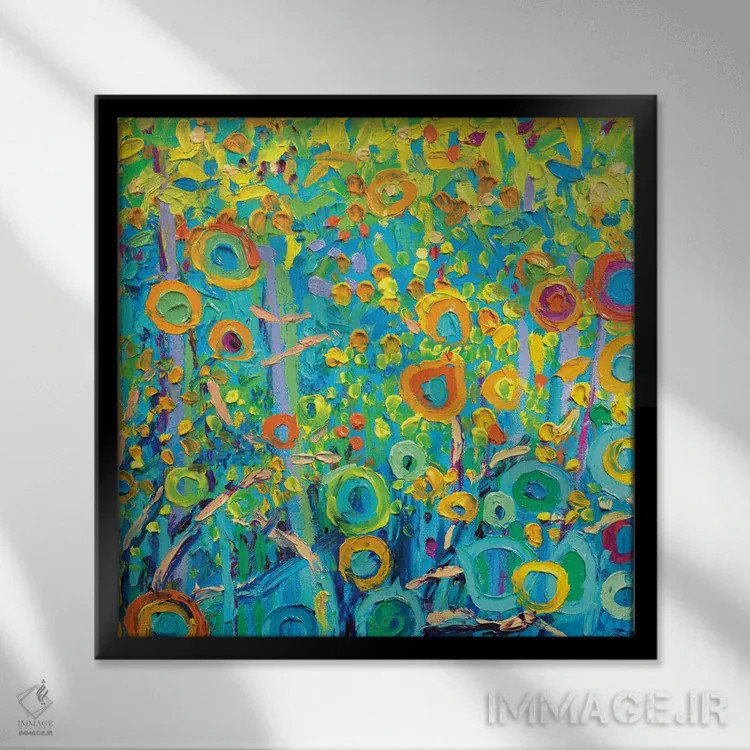 تابلو GM 056 اثر آیریس اسکات ابسترکتز (مجموعه آثار آبستره) - نمای قابدار مشکی