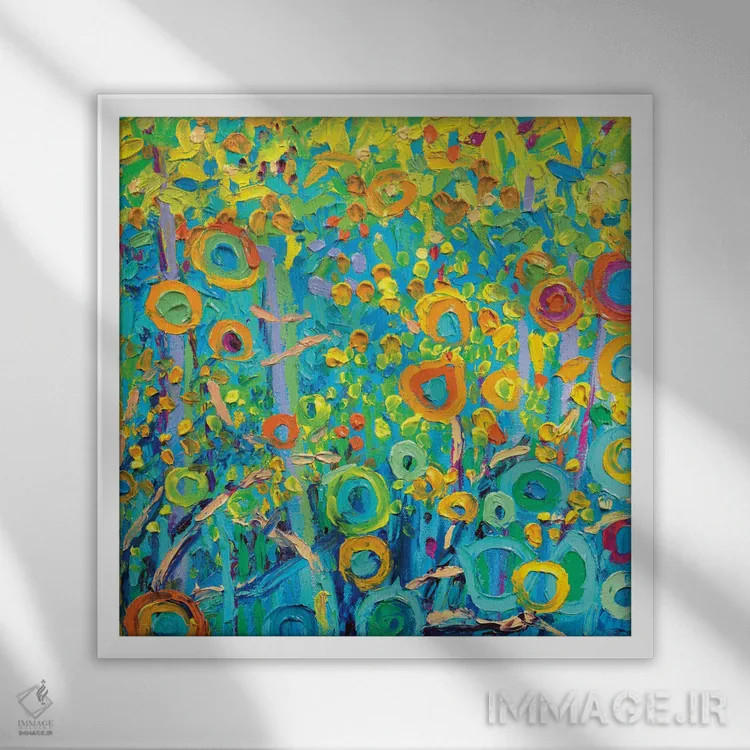 تابلو GM 056 اثر آیریس اسکات ابسترکتز (مجموعه آثار آبستره) - نمای قابدار سفید