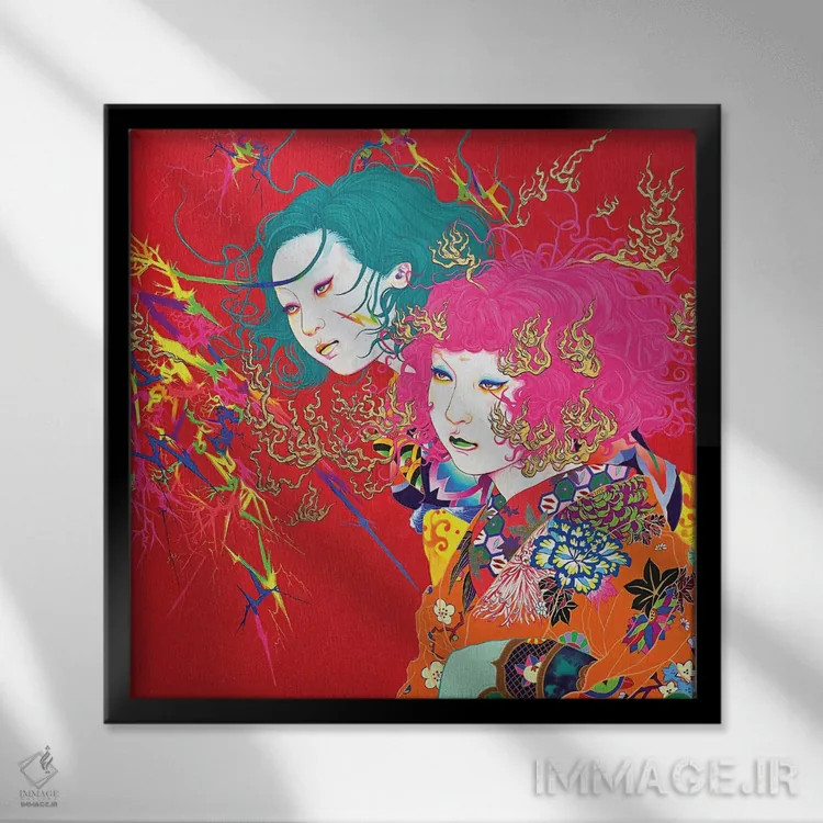 تابلو شعله و برق اثر ایتو چیئکو - نمای قابدار مشکی