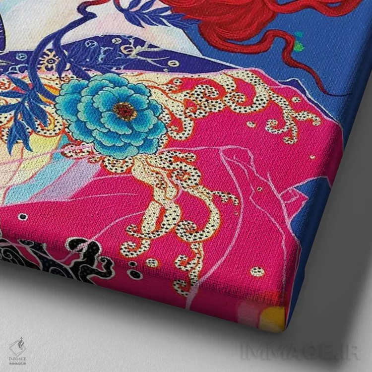 تابلو پروانهها را فرا بخوان اثر ایتو چیئکو - نمای نزدیک بافت بوم