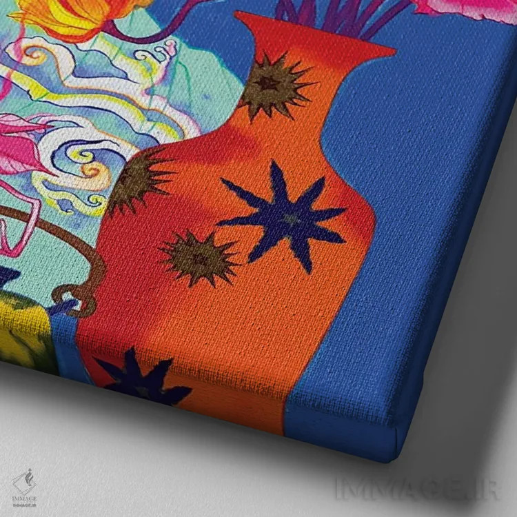 تابلو کمسوزی (یا دود کردن آرام) اثر ایتو چیئکو - نمای نزدیک بافت بوم