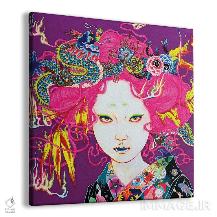 تابلو بامبو و اژدها اثر ایتو چیئکو - نمای پرسپکتیو محصول