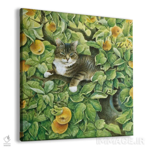 تابلو جما روی درخت سیب اثر آیوری کتس (برند هنری نقاشی گربه) - نمای پرسپکتیو محصول