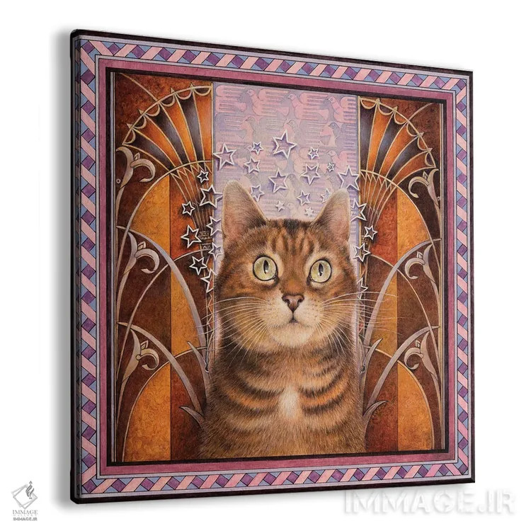 تابلو لونا در سبک آرت دکو اثر آیوری کتس (برند هنری نقاشی گربه) - نمای پرسپکتیو محصول