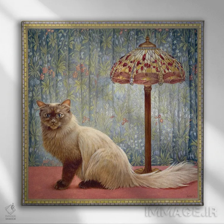 تابلو آلیس ادت اثر آیوری کتس (برند هنری نقاشی گربه) - نمای روبهرو روی دیوار