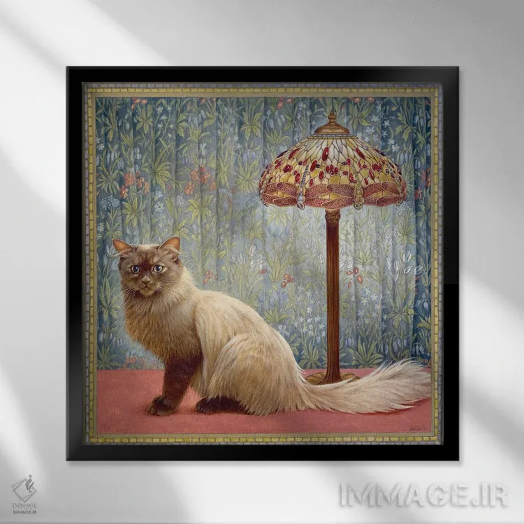 تابلو آلیس ادت اثر آیوری کتس (برند هنری نقاشی گربه) - نمای قابدار مشکی