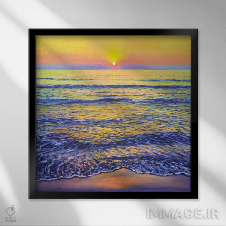 تابلو غروب اقیانوس اثر ایرینا کاستسووا - نمای قابدار مشکی