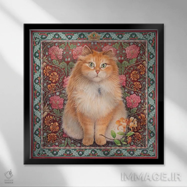 تابلو بلاسمایر شاهدخت روسی اثر آیوری کتس (برند هنری نقاشی گربه) - نمای قابدار مشکی