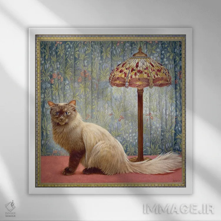 تابلو آلیس ادت اثر آیوری کتس (برند هنری نقاشی گربه) - نمای قابدار سفید
