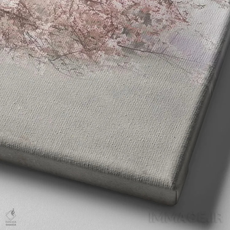 تابلو صورتیهای دلانگیز I اثر ایرنه وایس - نمای نزدیک بافت بوم