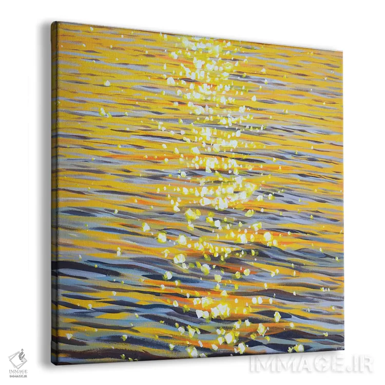 تابلو جرقههای طلایی روی آب اثر ایرینا کاستسووا - نمای پرسپکتیو محصول