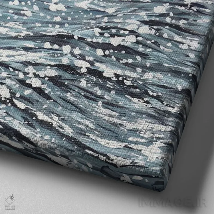 تابلو نقرهٔ اقیانوس III اثر ایرینا کاستسووا - نمای نزدیک بافت بوم