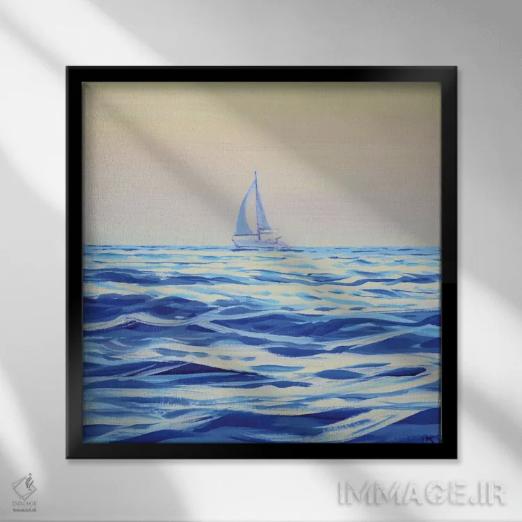 تابلو سفر با قایق تفریحی اثر ایرینا کاستسووا - نمای قابدار مشکی