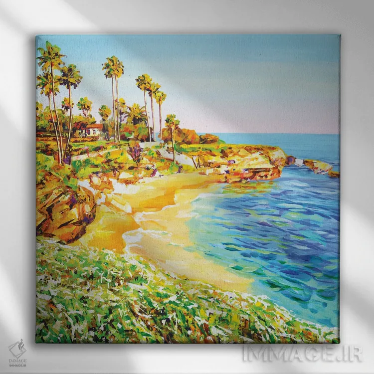 تابلو ساحل سن دیگو کالیفرنیا، شماره ۵ اثر ایرینا کاستسووا - نمای روبهرو روی دیوار