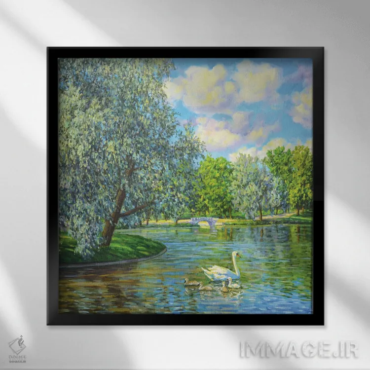 تابلو در پارک تابستانی اثر ایرینا کاستسووا - نمای قابدار مشکی