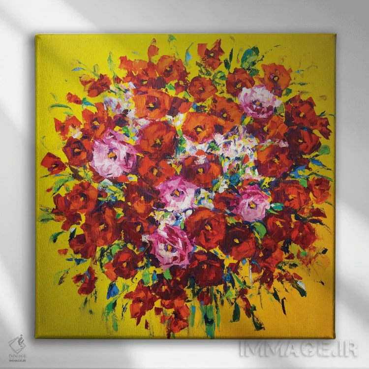 تابلو قرمز دوستداشتنی اثر ایرینا کاستسووا - نمای روبهرو روی دیوار