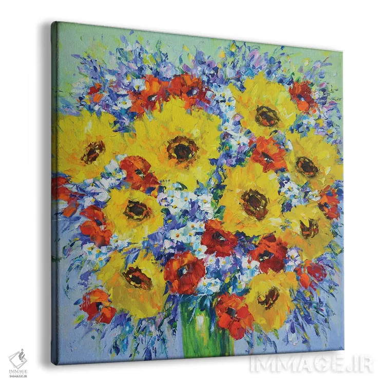 تابلو شقایقها و آفتابگردانها اثر ایرینا کاستسووا - نمای پرسپکتیو محصول