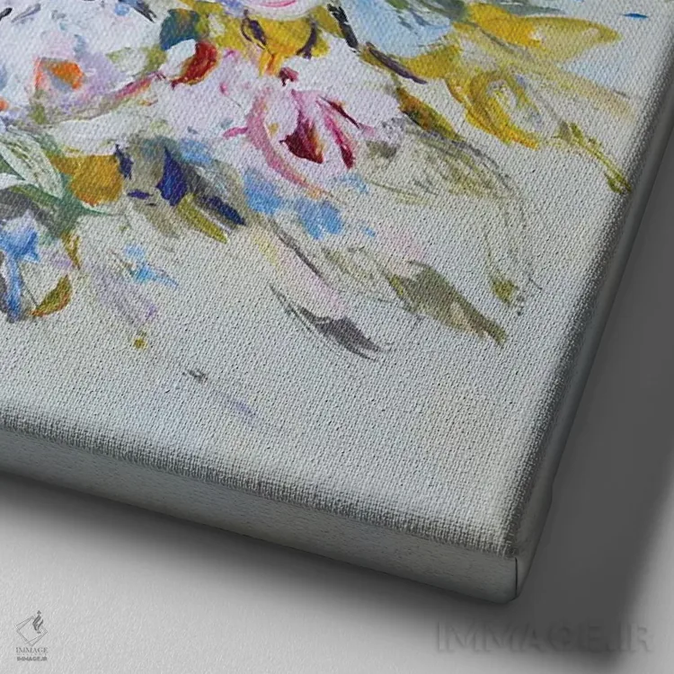 تابلو دستهگل لطیف رزها اثر ایرینا کاستسووا - نمای نزدیک بافت بوم