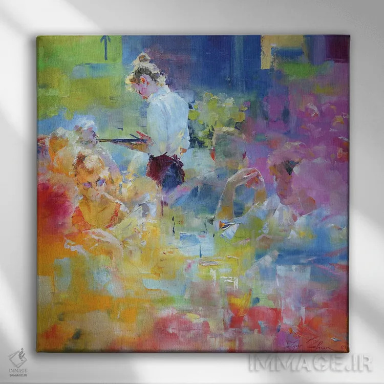 تابلو موزاییک کافه IV اثر ایگور ژوک - نمای روبهرو روی دیوار