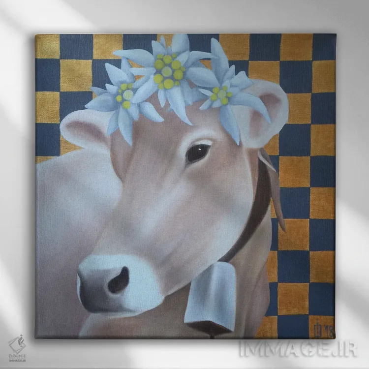 تابلو گاو و ادلوایس اثر ایلدزه اوس - نمای روبهرو روی دیوار