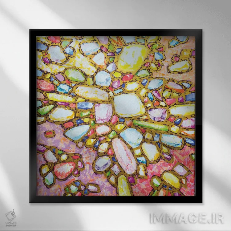 تابلو جواهرات در طلا VI اثر ایرینا کاستسووا - نمای قابدار مشکی