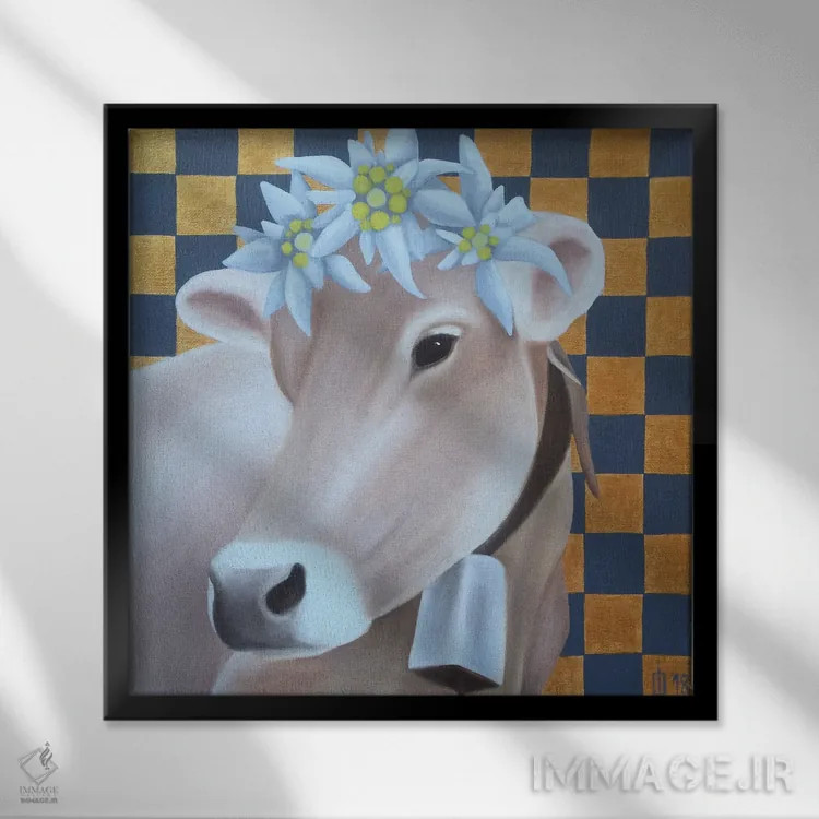 تابلو گاو و ادلوایس اثر ایلدزه اوس - نمای قابدار مشکی