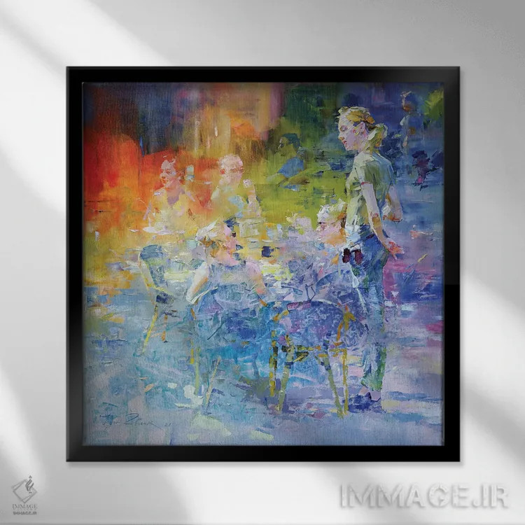 تابلو موزاییک کافه III اثر ایگور ژوک - نمای قابدار مشکی